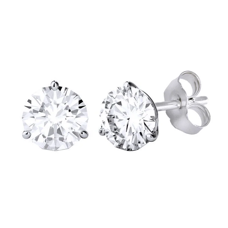 Solid 925 Sterling Silver VVS Simulated Diamond earrings (s) 5mm