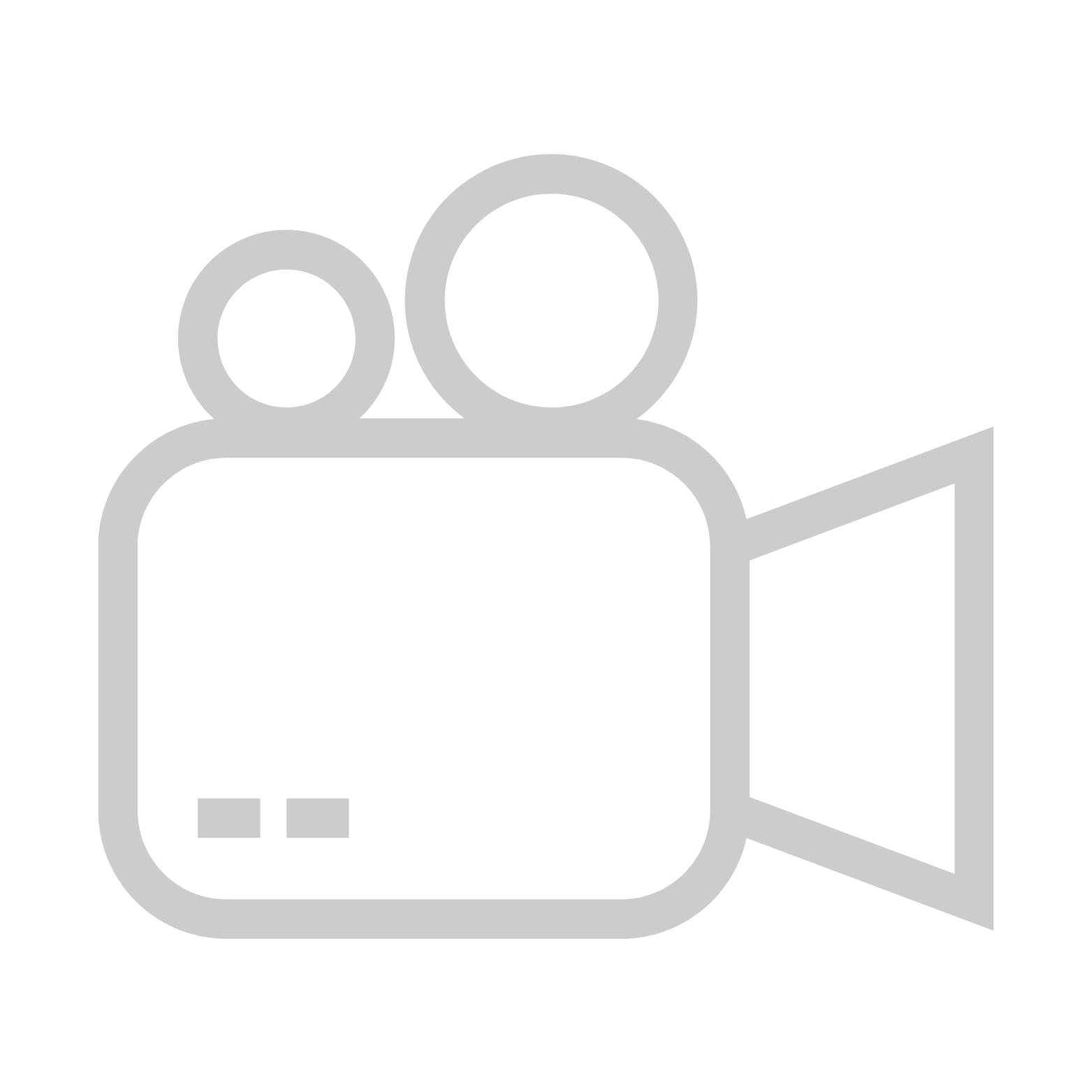 Icon of a video camera with two people, indicating video recording or filming.