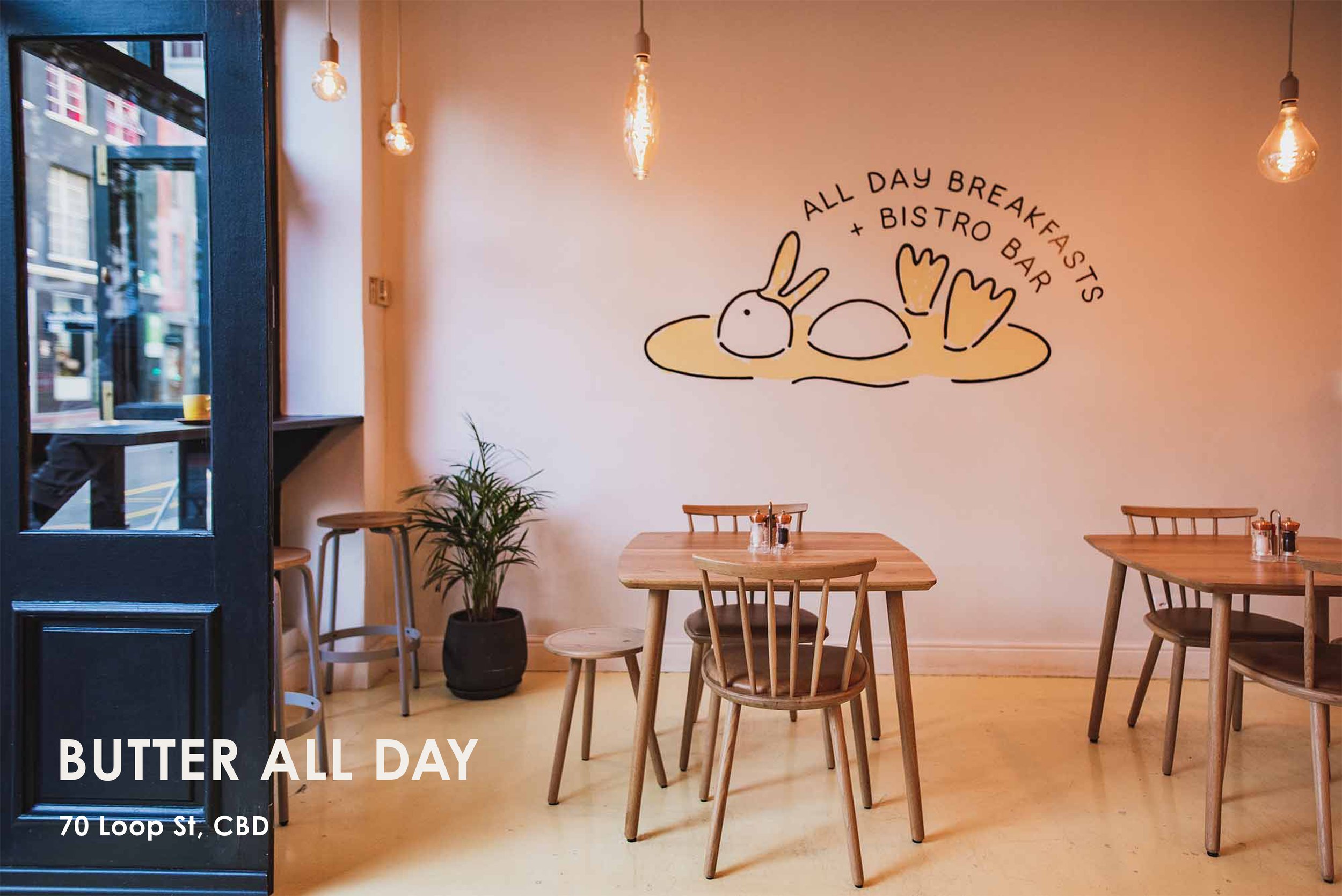 Butter All Day is a bold, design-led café known for its indulgent, butter-forward menu and playful take on comfort food. With standout pastries, rich brunch plates, and a vibrant, fashion-meets-food atmosphere, it leans more toward a statement spot t