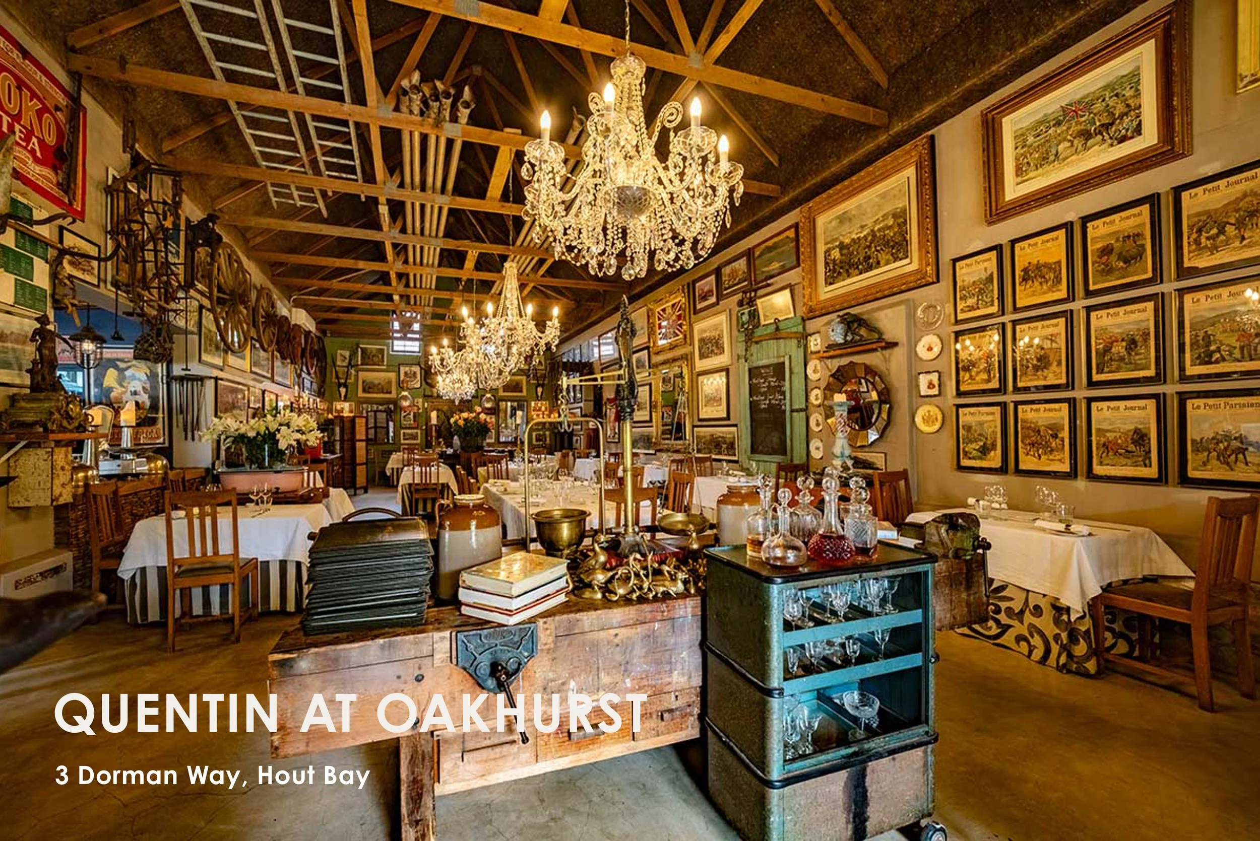 A delicate duality of modern and traditional. Located on one of the original Hout Bay farms and serving up cozy yet sophisticated food with a warm ambience and passionate staff, Quentin at Oakhurst is wholesome fine dining at its best.