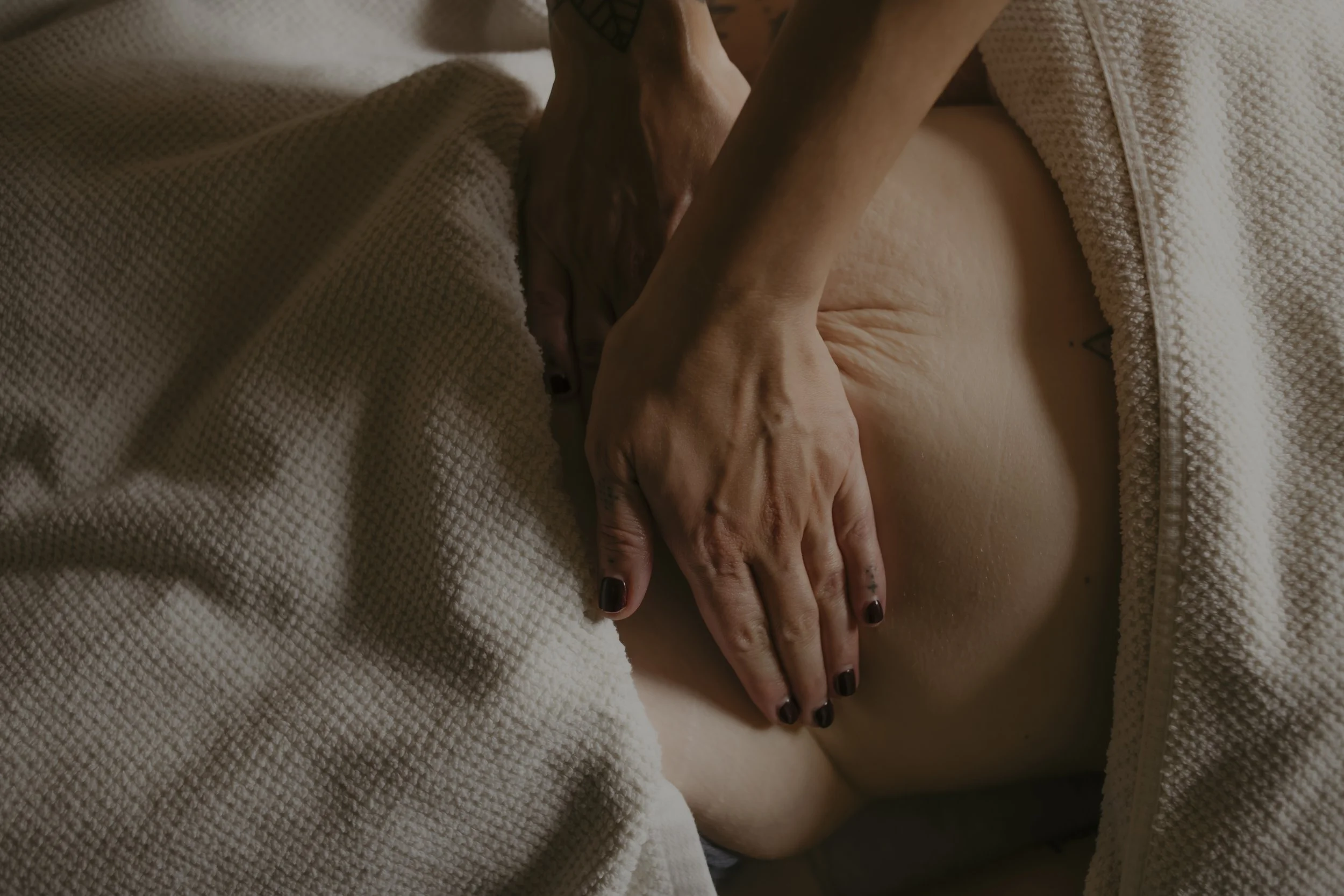 Close-up of a person receiving a women's massage in brighton