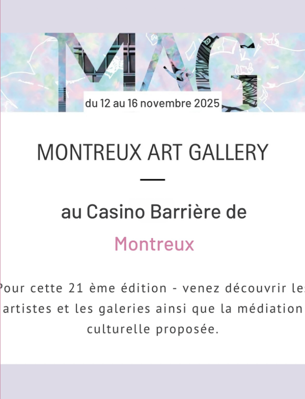 Affiche de l'événement artistique "MIX" qui se déroule du 12 au 16 novembre 2025 à la Montreux Art Gallery au Casino Barrière de Montreux.