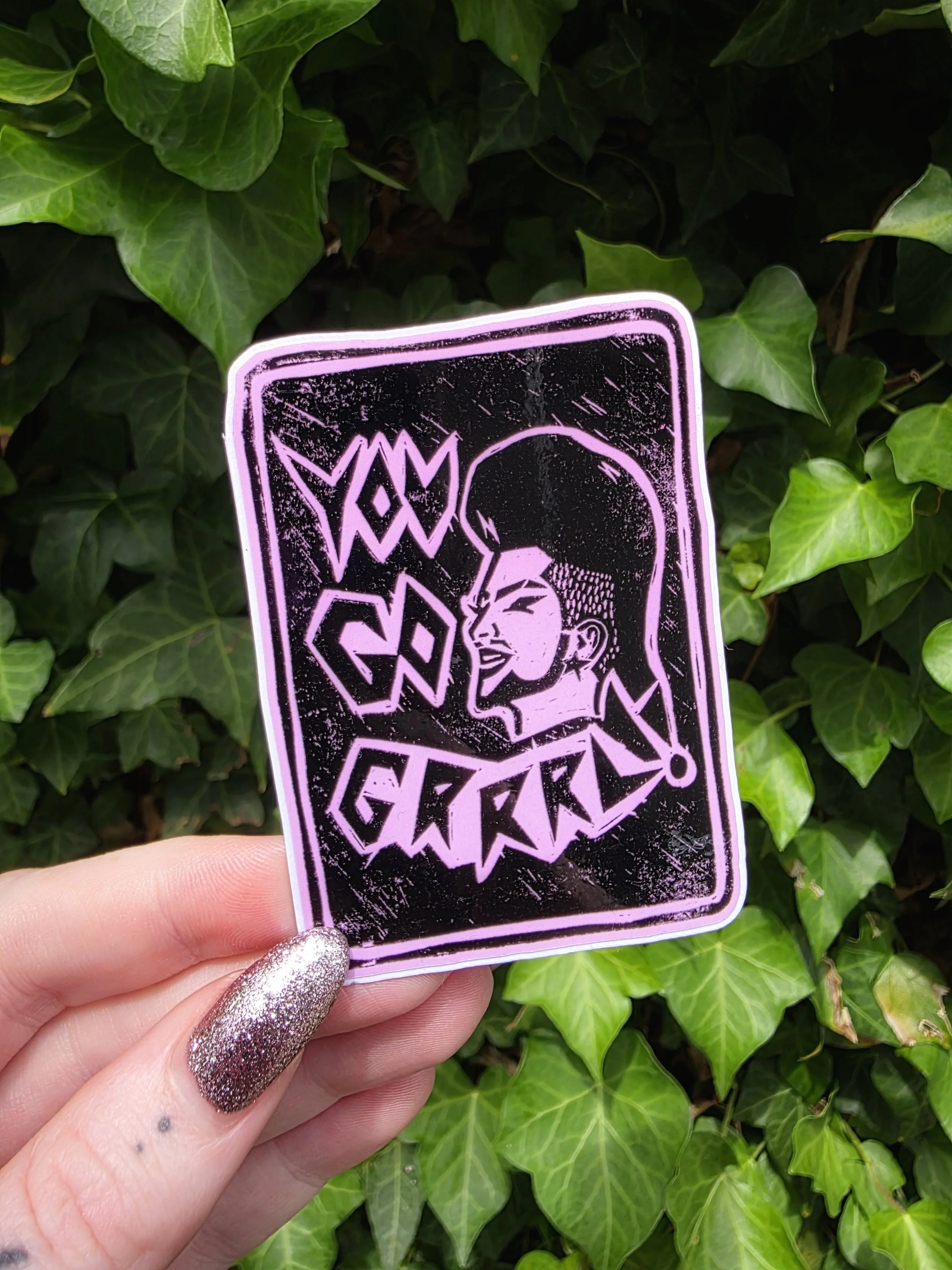 Vinyl Sticker- Black/Purple