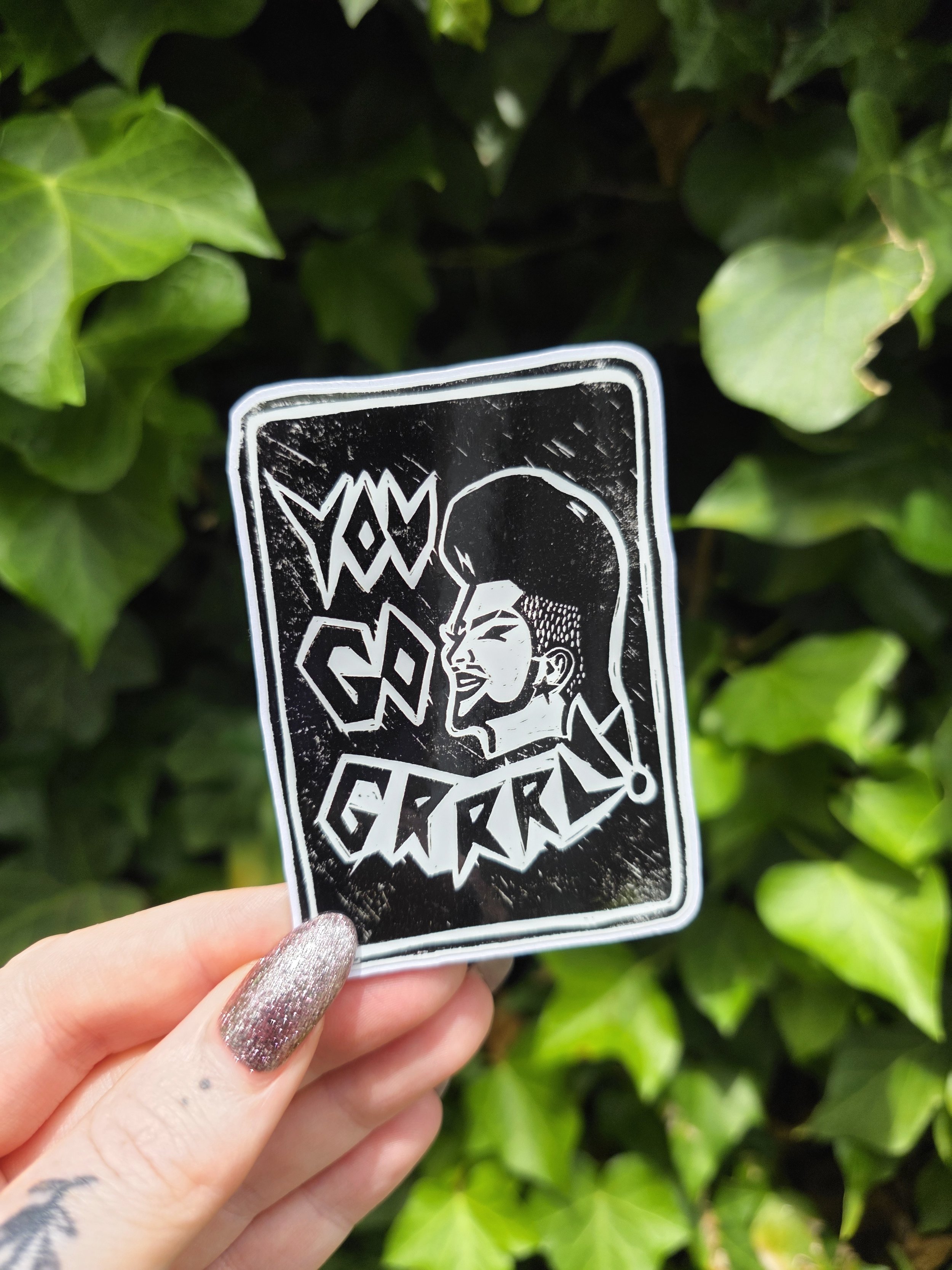 Vinyl Sticker- White/Black