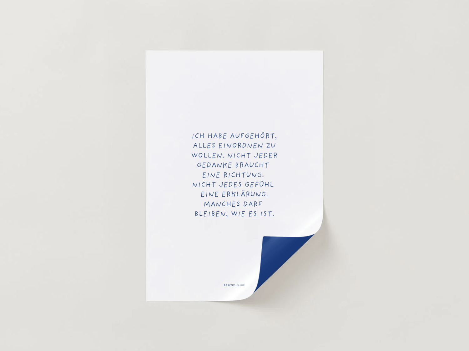 Spruch-Print zum Ausdrucken in Weiß und Blau