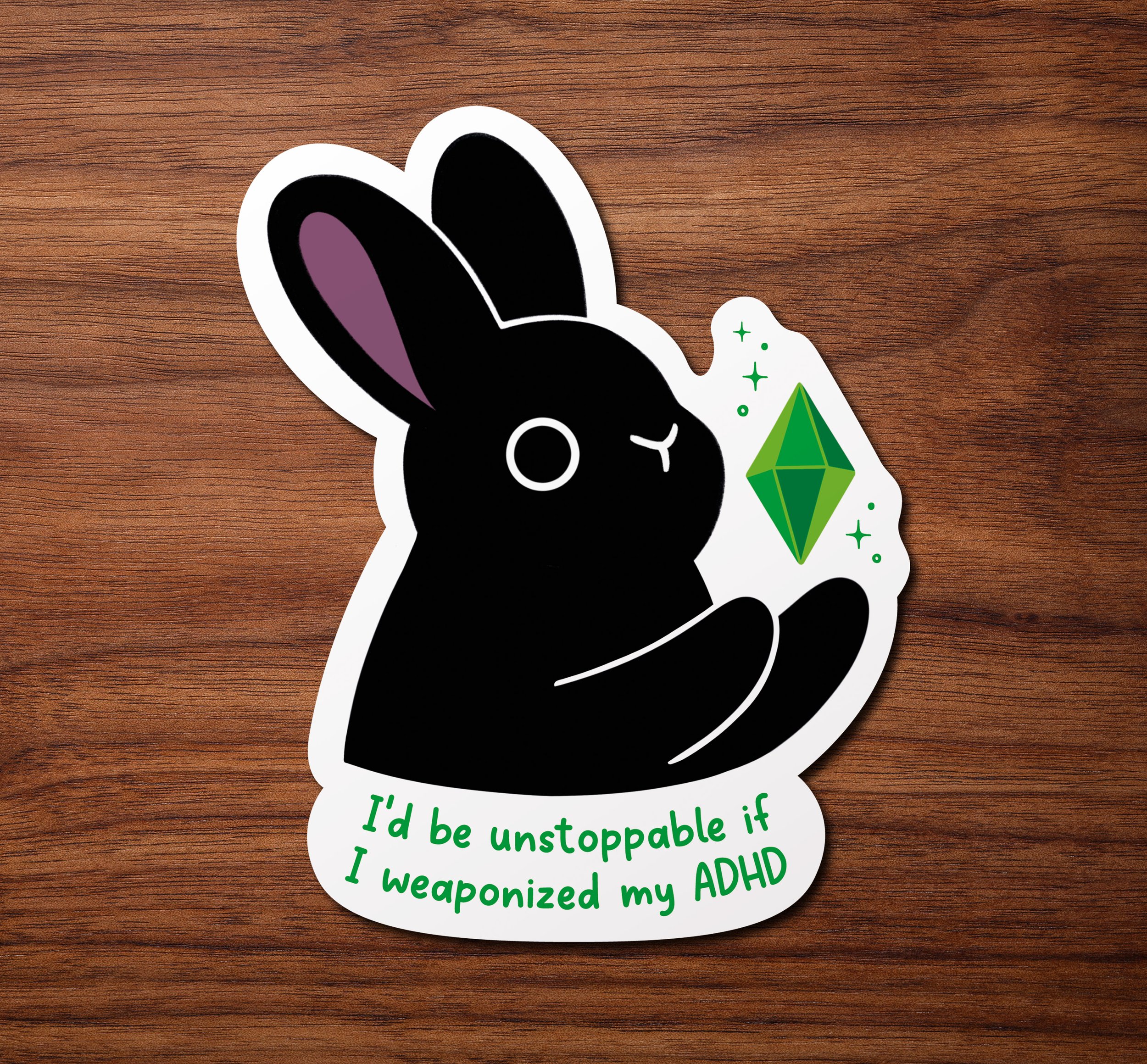 Sticker “Weaponized ADHD” | 44 x 54 mm / 1.7 x 2.1 inch