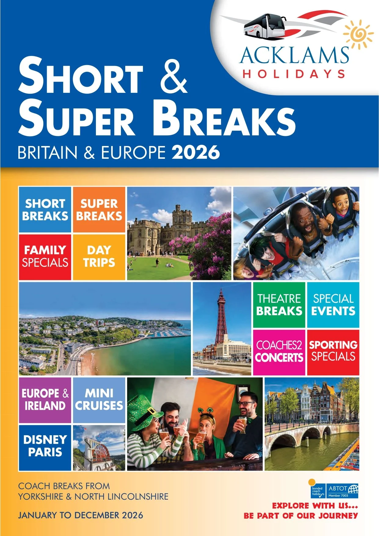 Short and Super Breaks Brochure for Welshs Coaches and Acklams Holidays 2026