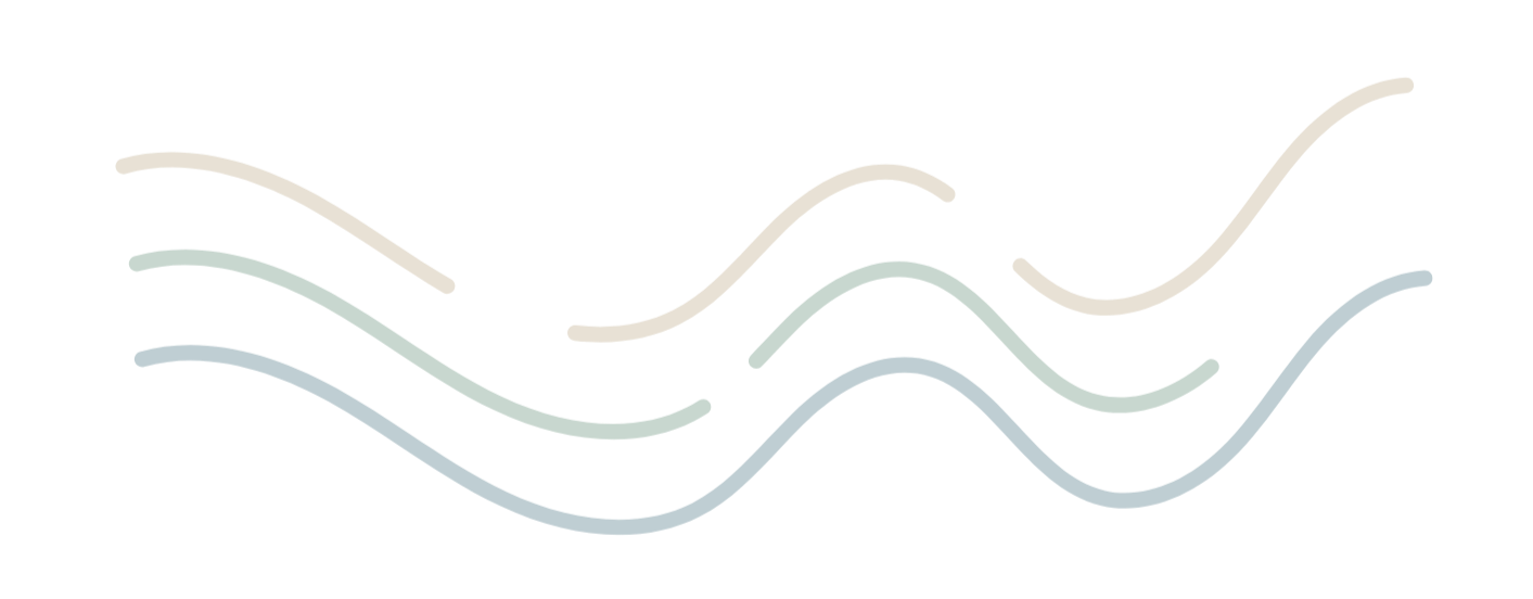 Multiple wavy lines in pastel colors on a black background.