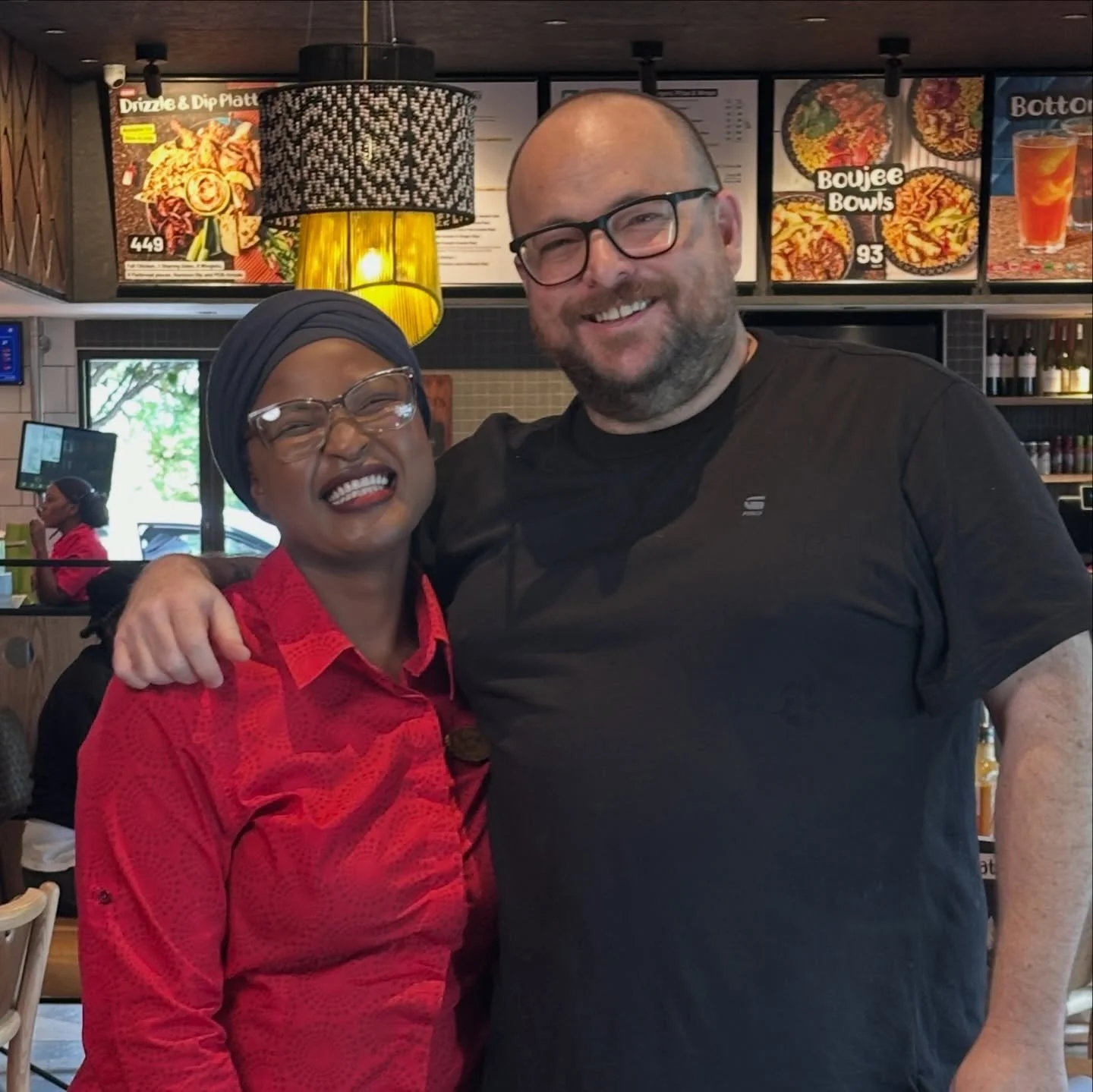 So cool being back at Nandos and getting to work with this legend aka Sis Rachel aka @kgapoola