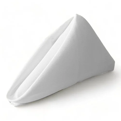 A white napkin folded into a conical shape.
