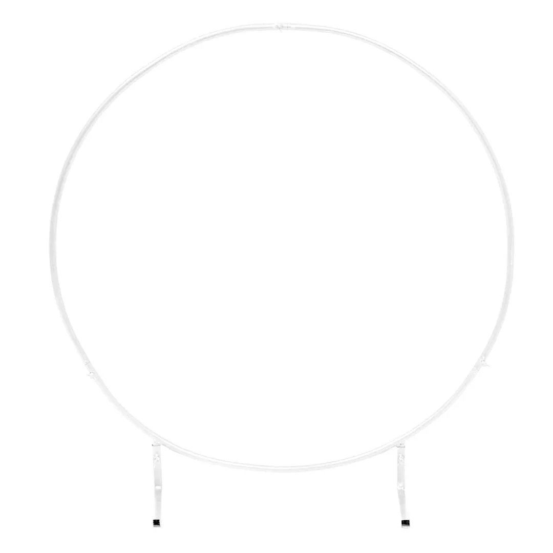White circular embroidery hoop on white background.
