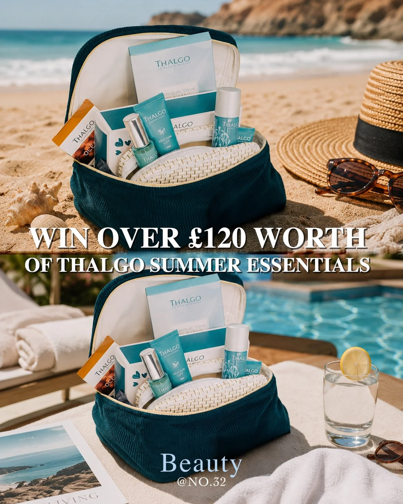 Your holiday essentials&hellip; courtesy of Beauty@No.32 ✨🌴

We&rsquo;re so excited to be launching our new holiday raffle, giving one lucky winner the chance to enjoy this beautiful collection of Thalgo favourites 💙

The prize includes:

✨ Thalgo 