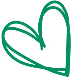 Green line drawing of a heart  to represent Pelvic Resilience by Lara Desrosiers for pelvic health education and mentorship for occupational therapists in pelvic health and mental health.