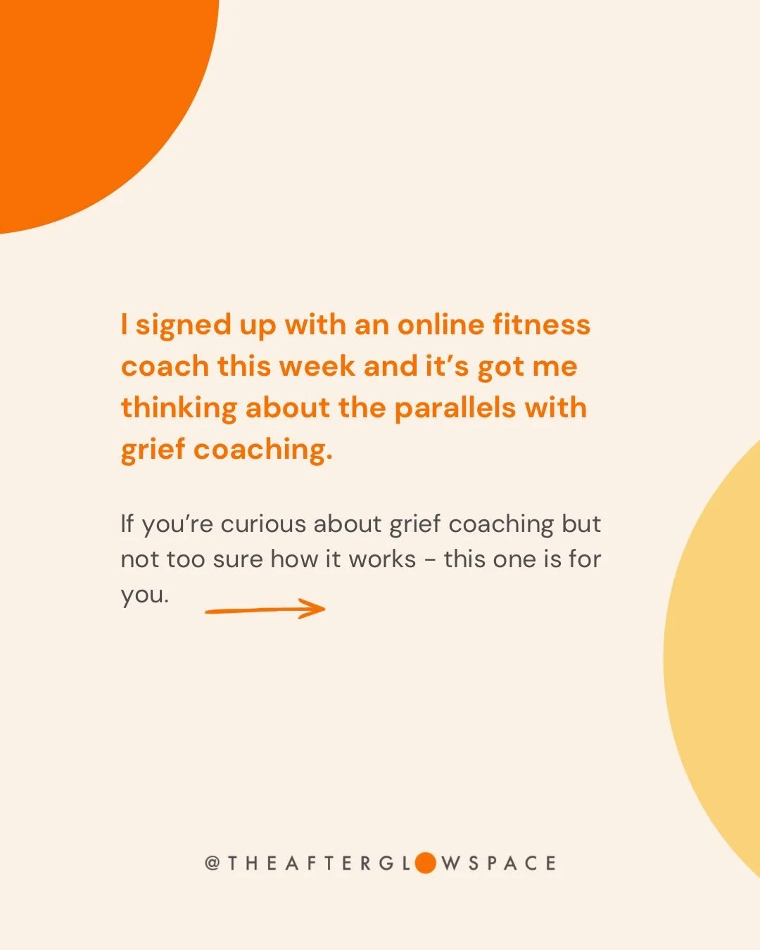 I signed up with my new fitness coach @nataliejohnstone1 this week.

And I haven&rsquo;t stopped thinking about the parallels with my own grief coaching ever since.

I already go to the gym. I already know how to exercise and what a good diet should 
