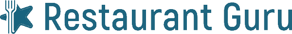 Logo du restaurant Guru avec une épée et un tige étoilée.