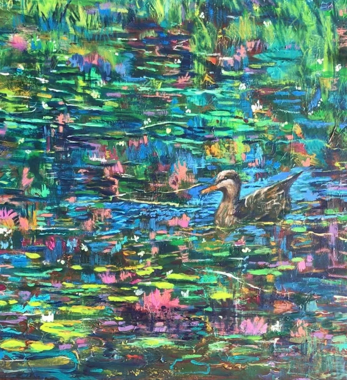 Waterlillies Janet Matthews Seaview Artists Gallery.jpg