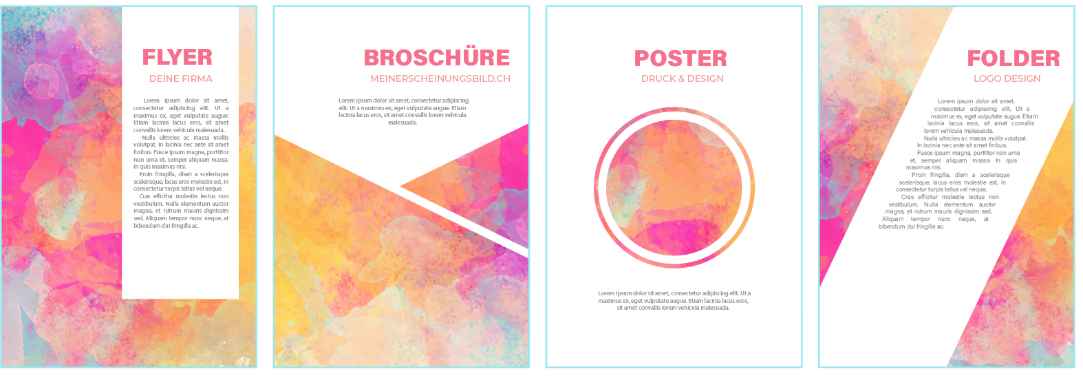 Drucksachen wie Visitenkarten, Flyer und Briefpapier für kleine Firmen
