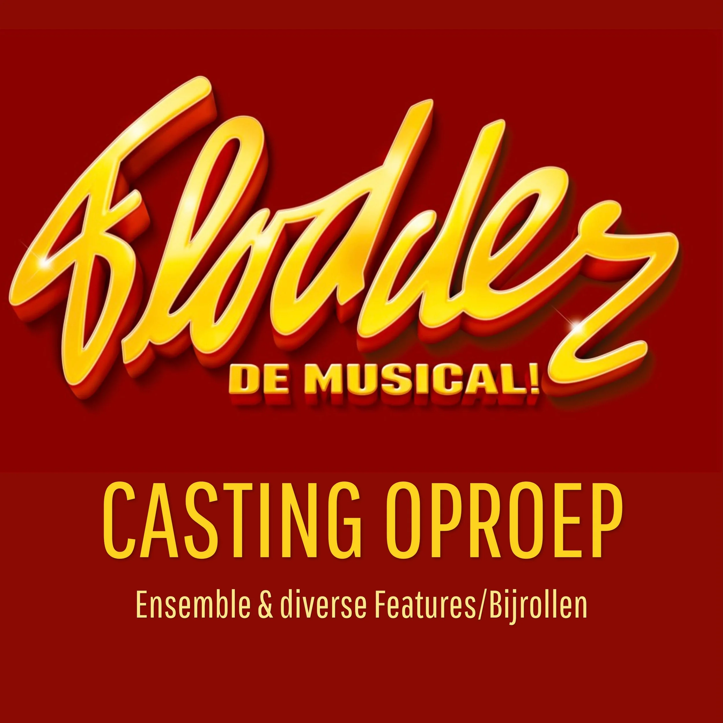 Voor de nieuwe productie &lsquo;Flodder, de Musical!&rsquo; zijn wij op zoek naar ensembleleden en diverse features/bijrollen. 

Flodder - de Musical! wordt geproduceerd door Studio 100 en Lommerde Producties en zal vanaf seizoen 2027/2028 te zien zi