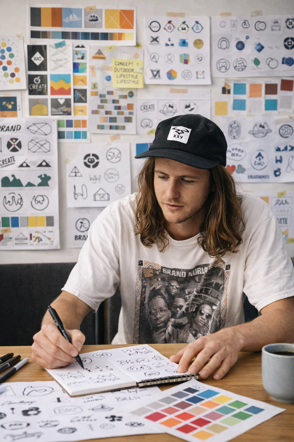 Brand architect in an office working on a project