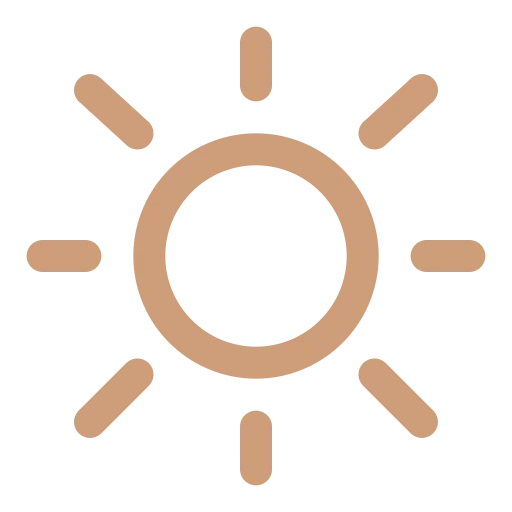 Simbolo di sole con cerchio centrale e raggi intorno