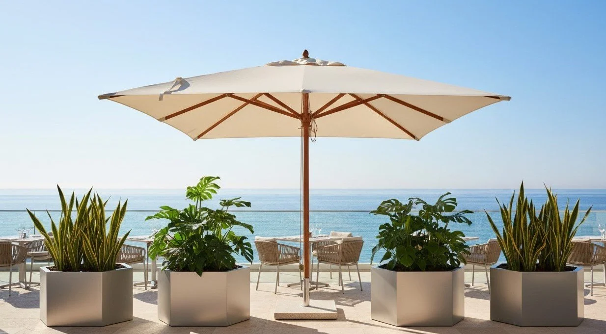 Jard-Hexagonal-Inox Terraza restaurante playa IA.jpg