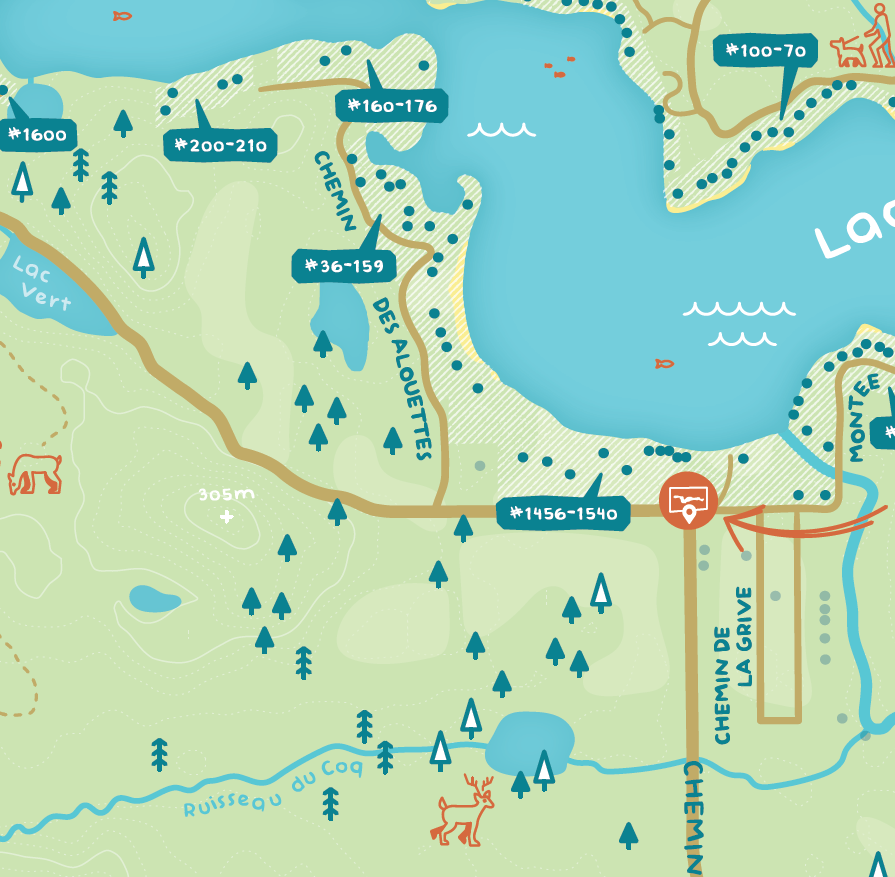 Overzichtskaart Lac Serpent