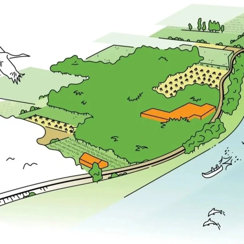 Vogelvlucht landschap