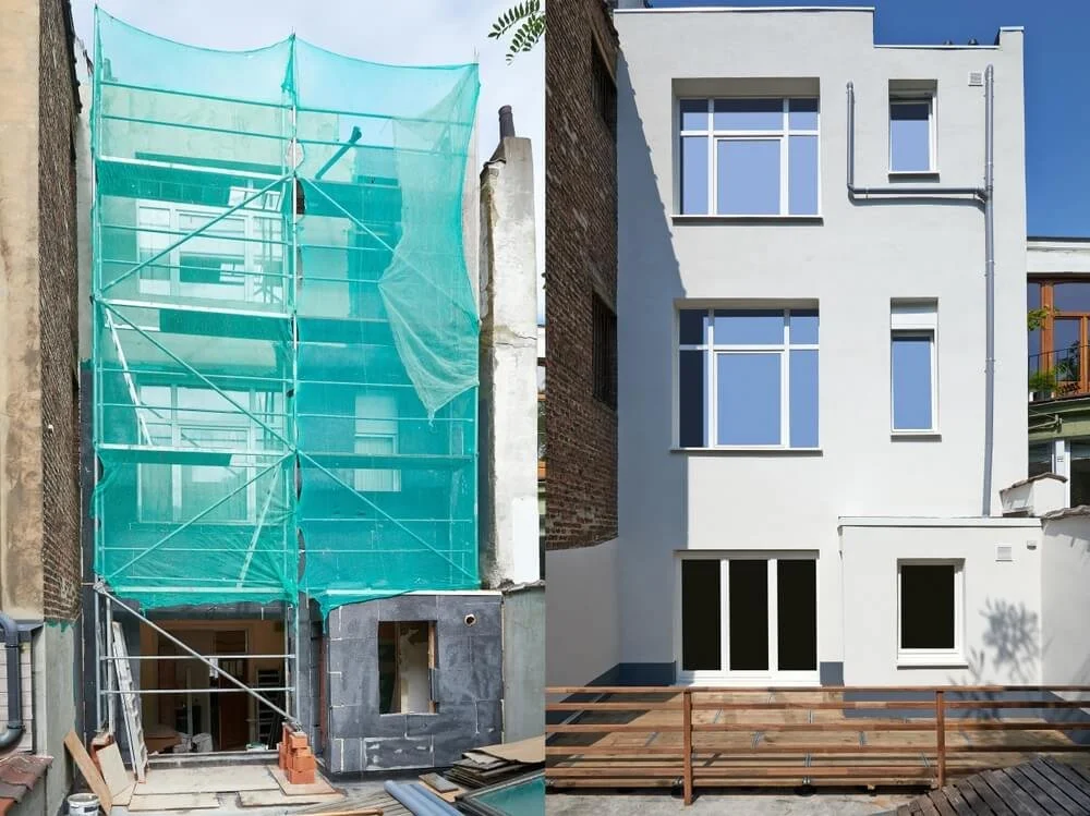 Rénovation de façade sablage crépi à Bruxelles, Anderlecht, Forest, Dilbeek, Braine-l'Alleud