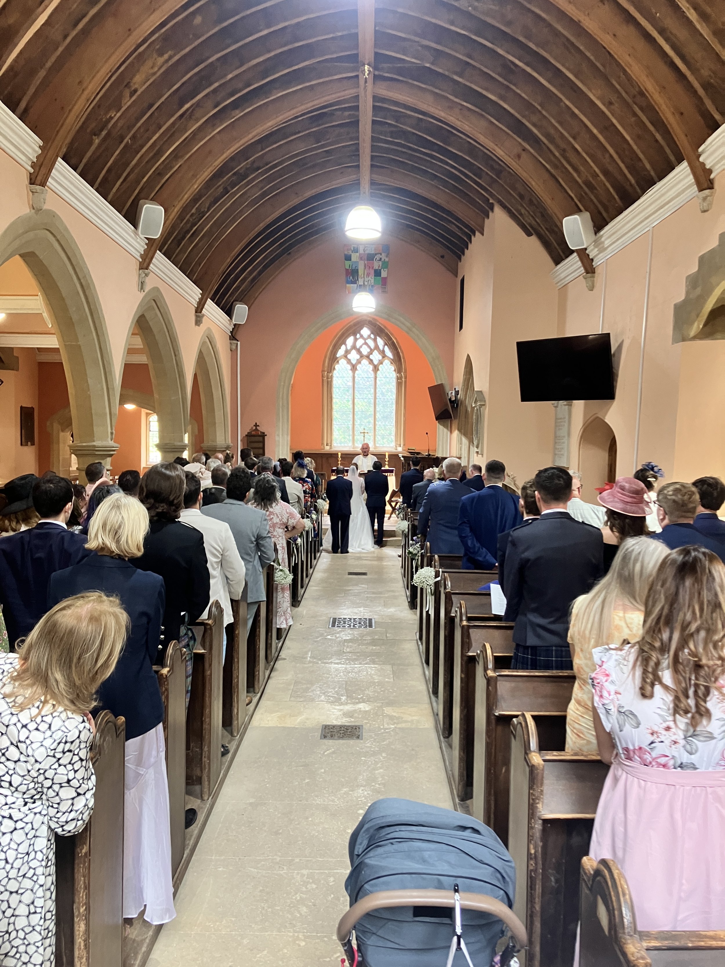 The organ music for hymns played by Ben Humphries at this wedding ceremony at Westonbirt School Chapel in Gloucestershire