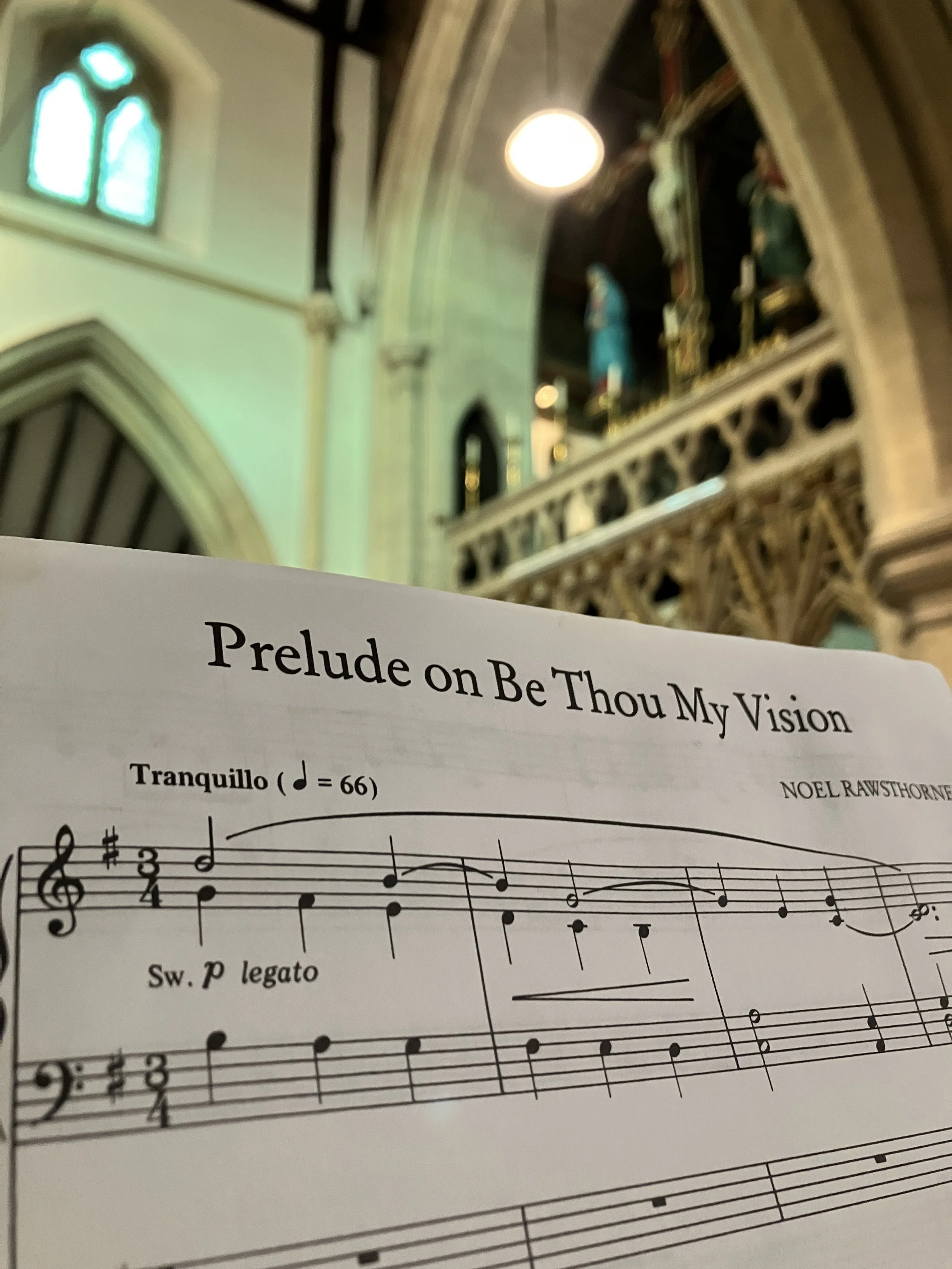 Organ music composed by Rawsthorne and played by Ben Humphries during the funeral service near Stroud, the Priory Church of the Annunciation in South Woodchester Gloucestershire where organist Ben Humphries is playing the organ.