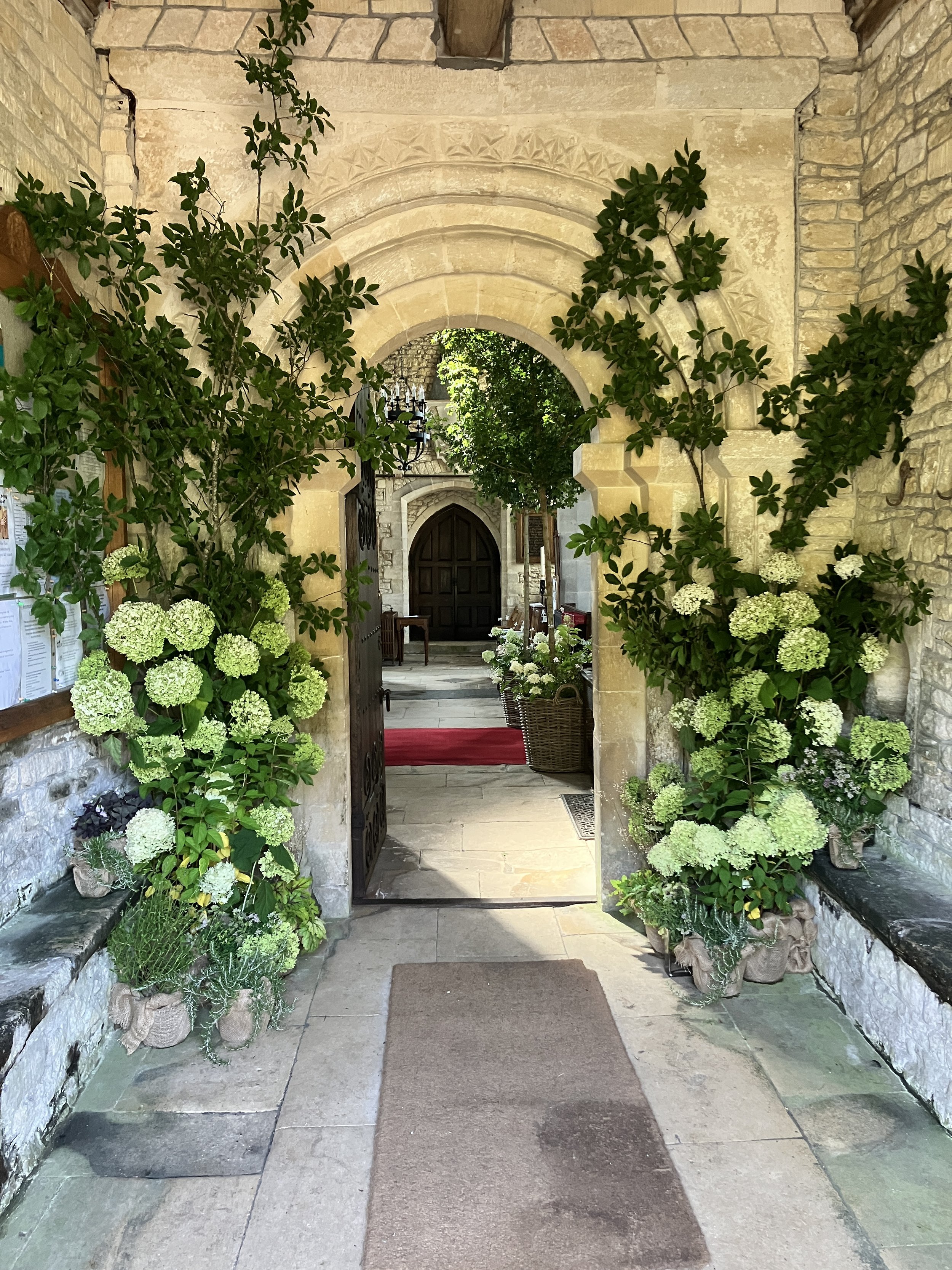 Gorgeous flowers at this wedding at St Mary the Virgin Church in Hawkesbury Upton, Gloucestershire with the organist Ben Humphries playing at this wedding ceremony. 
