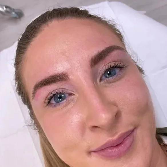 Naturally Fluffy & Feathered result on nano brow at Sydney cosmetic tattoo studio