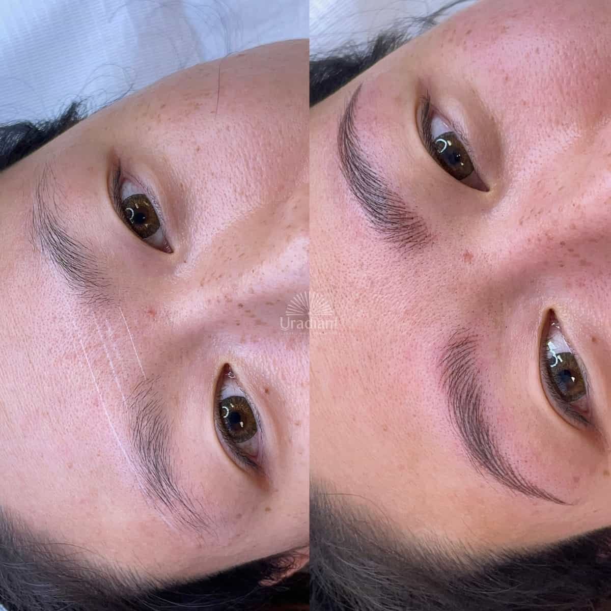 Nano brows using URADIANT's signiture Radii Arc technique for facial harmony