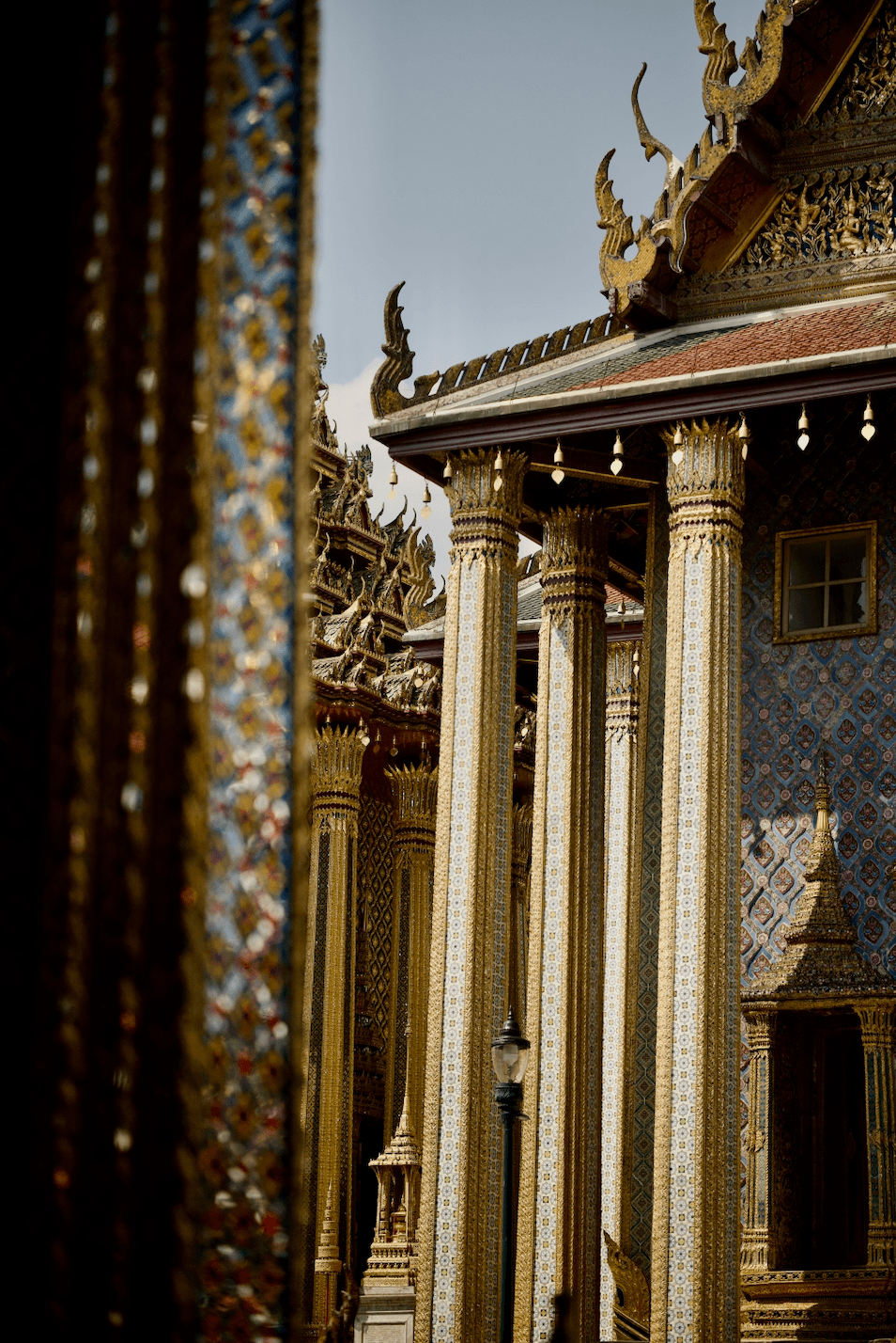 The columns of Thai architecture in the  Royal Grand Palace, resembling the image of trust and policies.