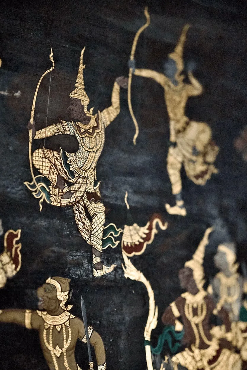 An antique Thai wall art, showing angles gathering for protection. This is where questions from clients are answered this FAQs