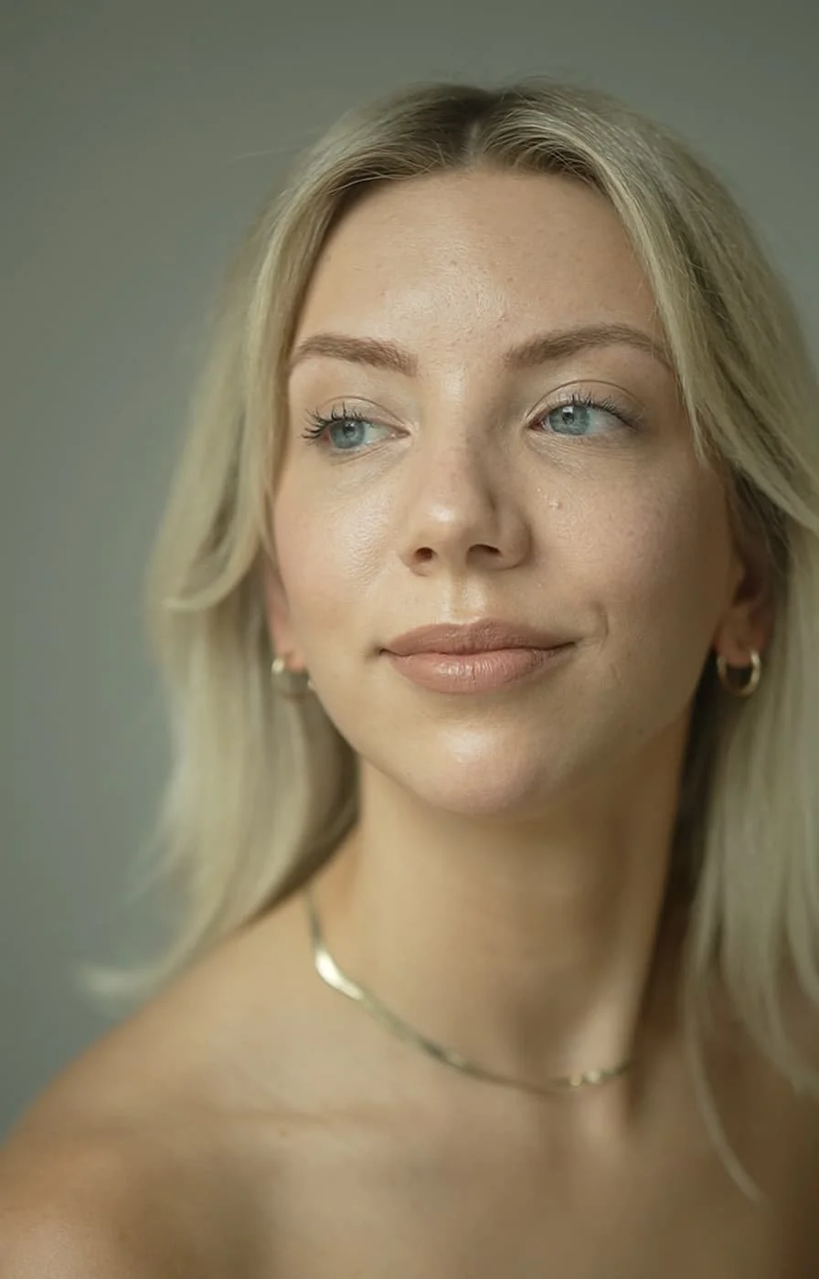 Nano Brows healed result in blonde colour at uradiant Sydney cosmetic tattoo studio