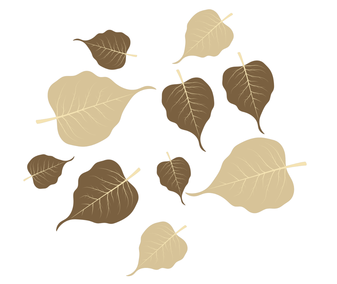 The leaves, referring to the organic tattoo pigments