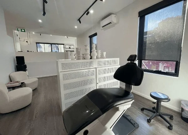 The quiet sanctuary where our clients rest and relax during tattoo procedure.