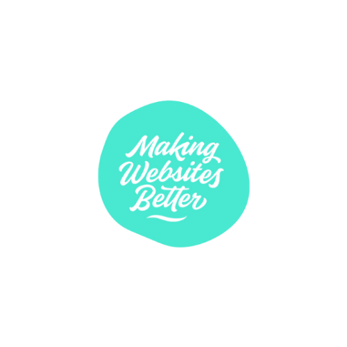 Logo with black text and a teal circle reading "Making Websites Better".
