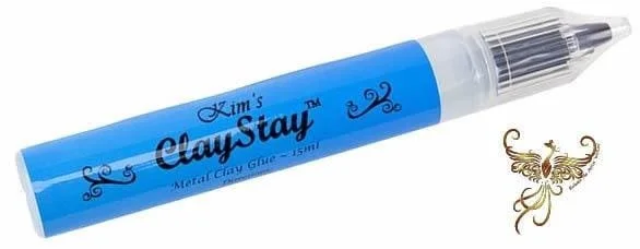 USA Stock ~ Kim's ClayStay, a Metal Clay Glue - 15ml Pen Style Applicator Silver & Base Metals