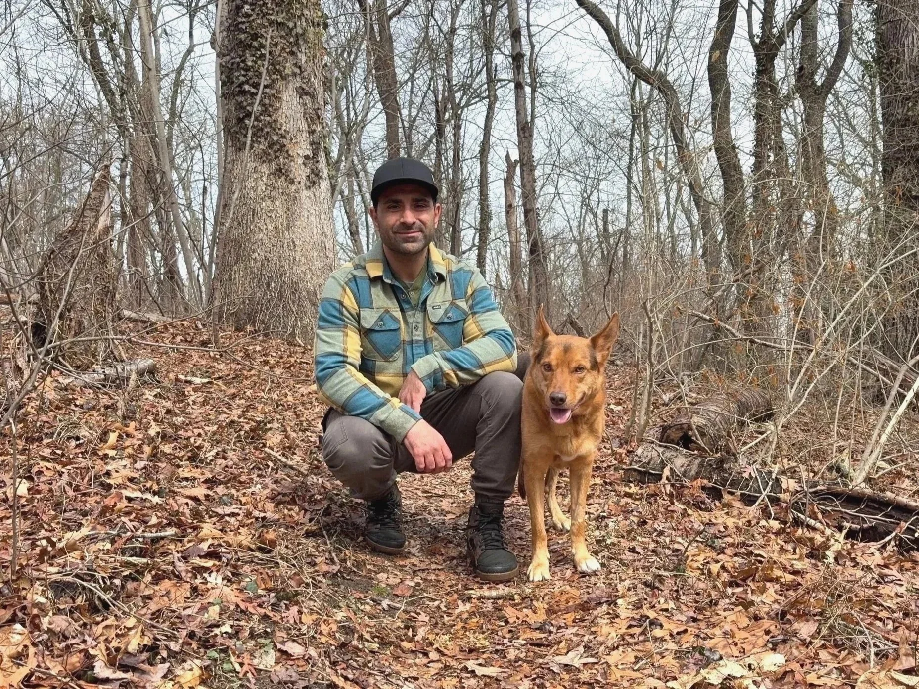 Journey and Anthony Hiking Off Leash In The Woods