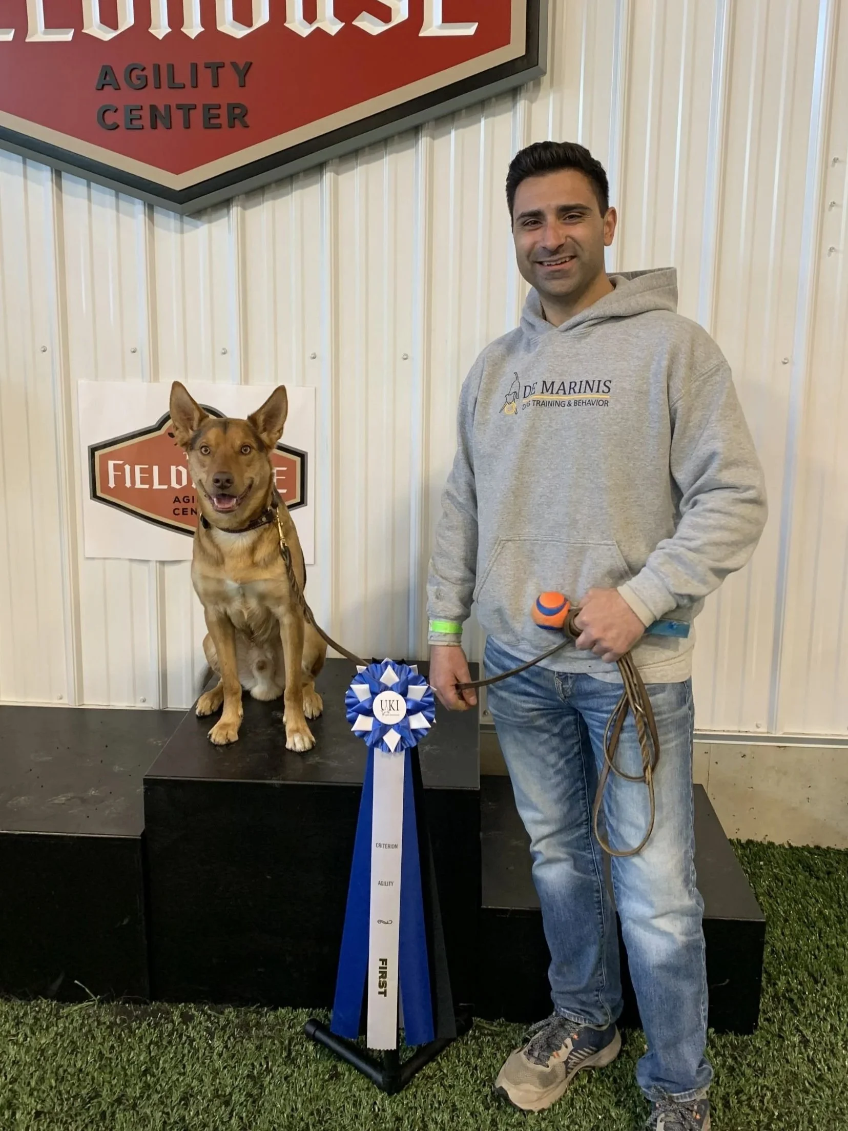 Anthony and Journey at an agility competition