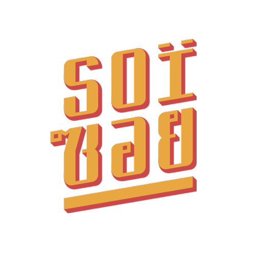 Stylized text spelling 'SOI TAY' in bold, 3D letters with pink and yellow colors on a black background.