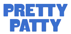Text saying 'Pretty Patty' in blue letters.