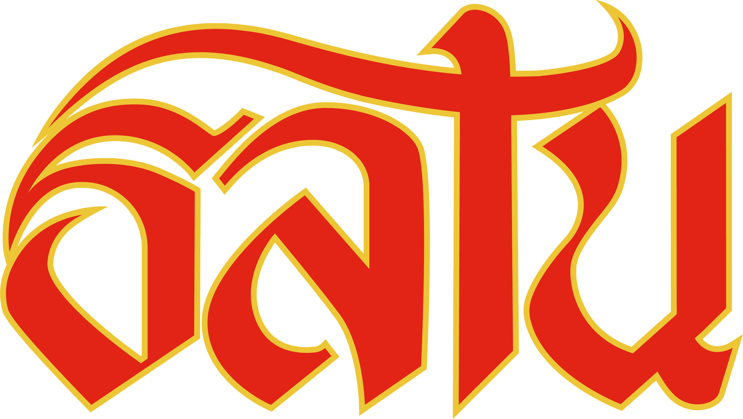 The word 'Daft' written in red with a yellow outline, stylized with sharp edges and an artistic font.