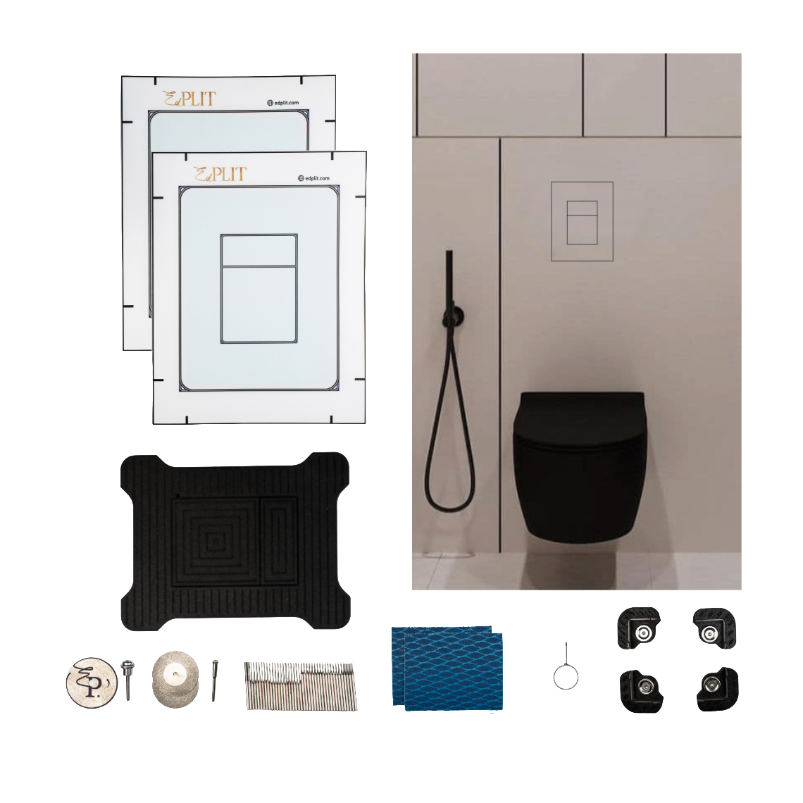 Hidden Toilet Flush Button M3 Edplit - Compatible with GROHE