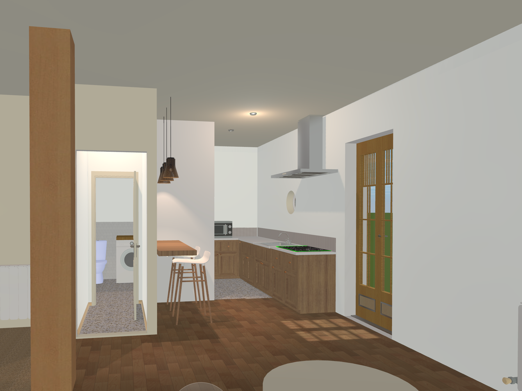 Vue 3D rénovation appartement 