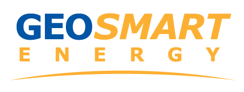 Logo de GEO SMART ENERGY avec texte en bleu, orange et jaune