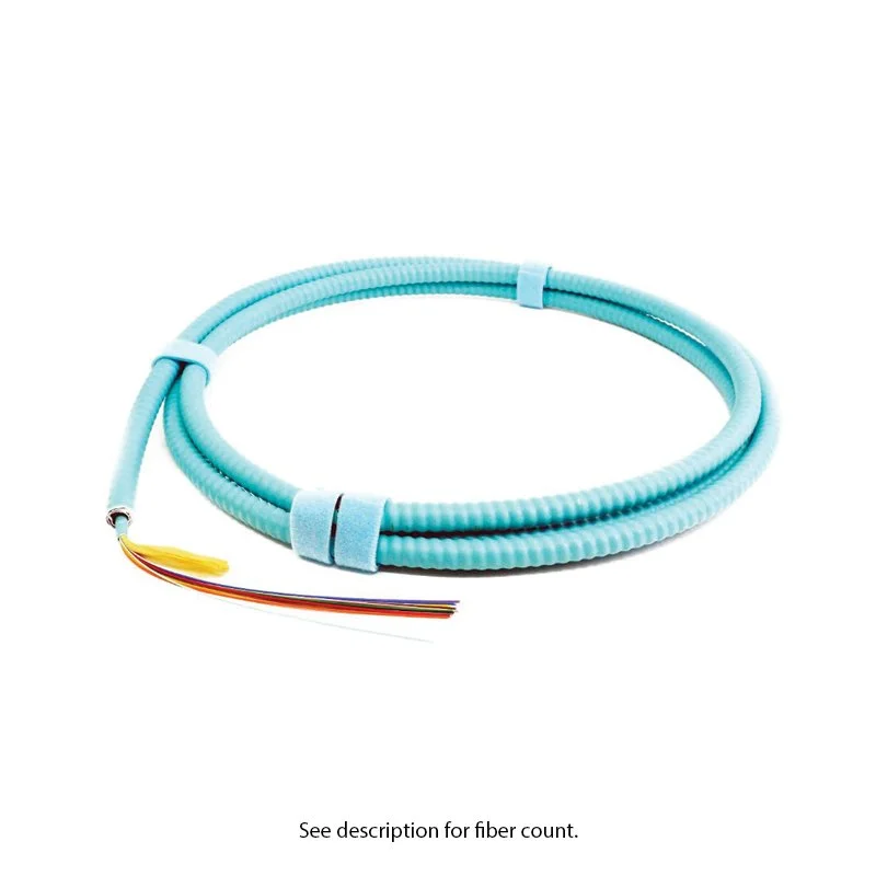 Micro-Distribution Fiber Optic Cable with Aluminum Interlocking Armor (AIA), 144 Fiber, Multimode, Plenum, Aqua | Corning OM4 Optical Fiber