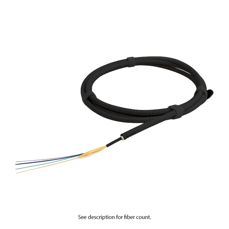 Indoor/Outdoor Fiber Optic Cable with Aluminum Interlocking Armor (AIA), 24 Fiber, Singlemode, Riser, Black | plus Corning SMF-28 Ultra Fiber